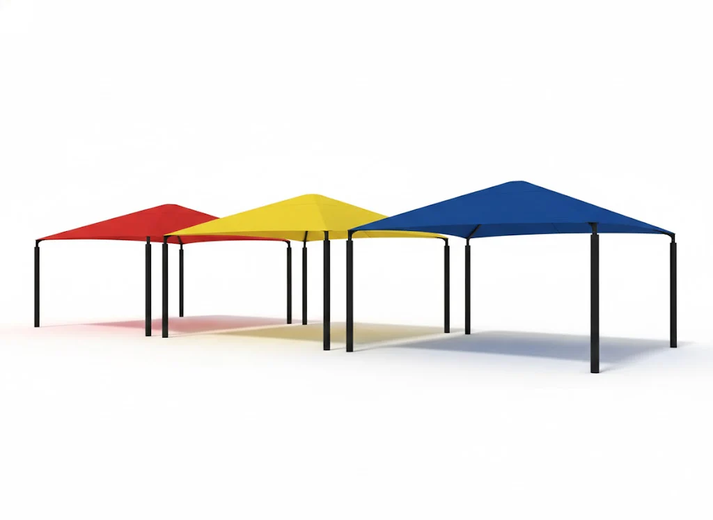 Hip Roof Shade Structure with 4 Posts and 8 Foot Entry - Image 3